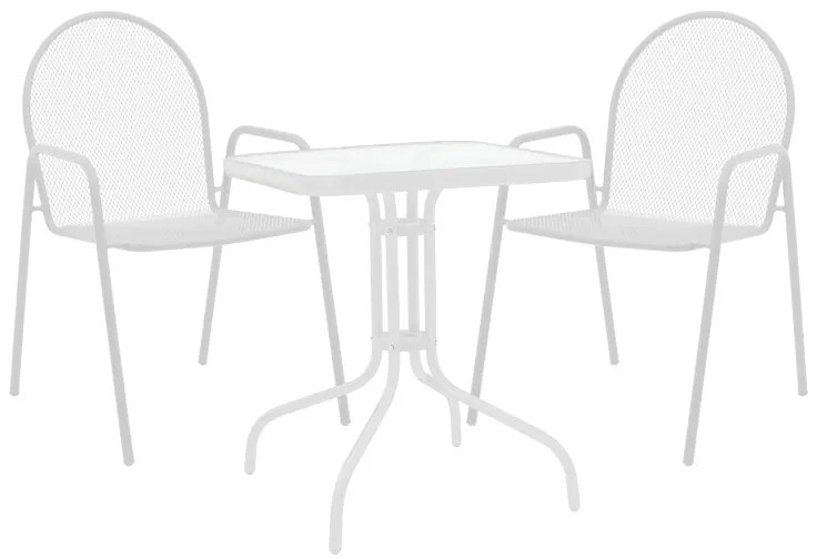 Τραπεζαρία Watson-Tarete  σετ 3τεμ μέταλλο σε λευκή απόχρωση