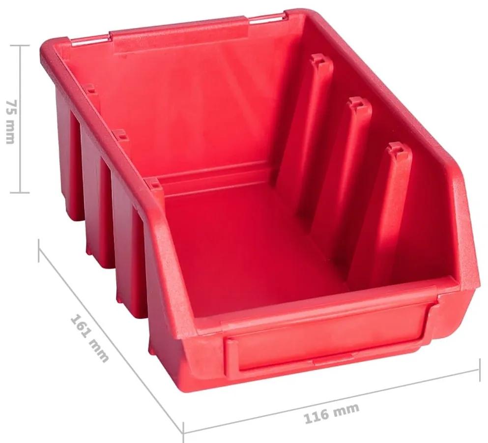 Κουτιά Αποθήκευσης Σετ 103 τεμ. Κόκκινα/Μαύρα με Πάνελ Τοίχου - Κόκκινο