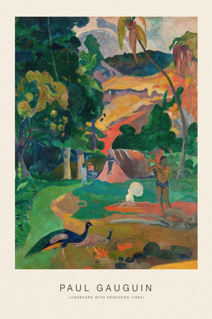 Αναπαραγωγή Landscape with Peacocks (Special Edition) - Paul Gauguin, (26.7 x 40 cm)