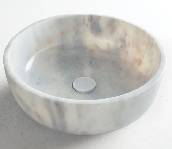 Μαρμάρινος νιπτήρας Fossil -Leuko-Διάμετρος 39 εκ.