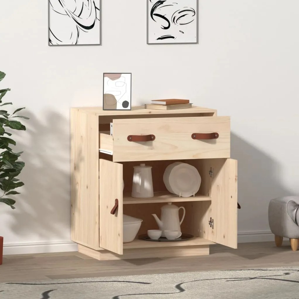 vidaXL Ντουλάπι 65,5 x 40 x 75 εκ. από Μασίφ Ξύλο Πεύκου