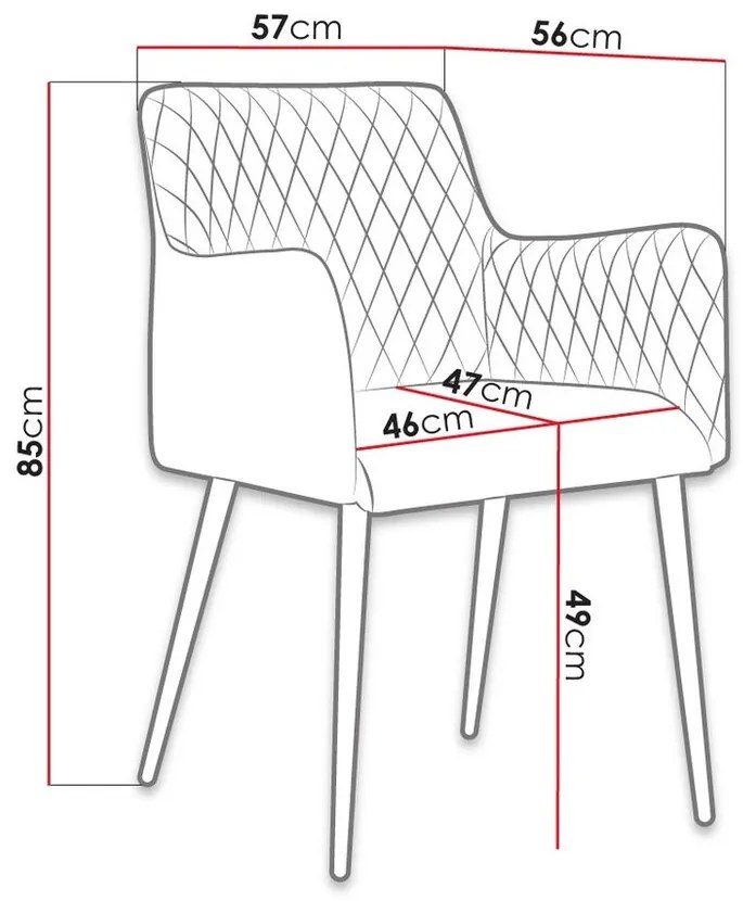 Καρέκλα Miramar 109, Πράσινο, 85x57x56cm, 17 kg, Ταπισερί, Μεταλλικά, Μπράτσα | Epipla1.gr