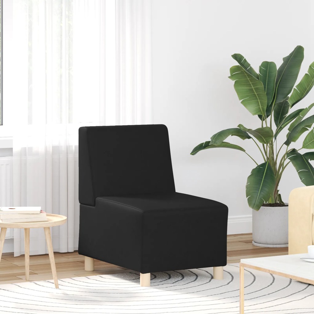 vidaXL Καναπέδες 3 pcs Μαύρο 55 x 74 x 82 εκ. Τεχνητό δέρμα