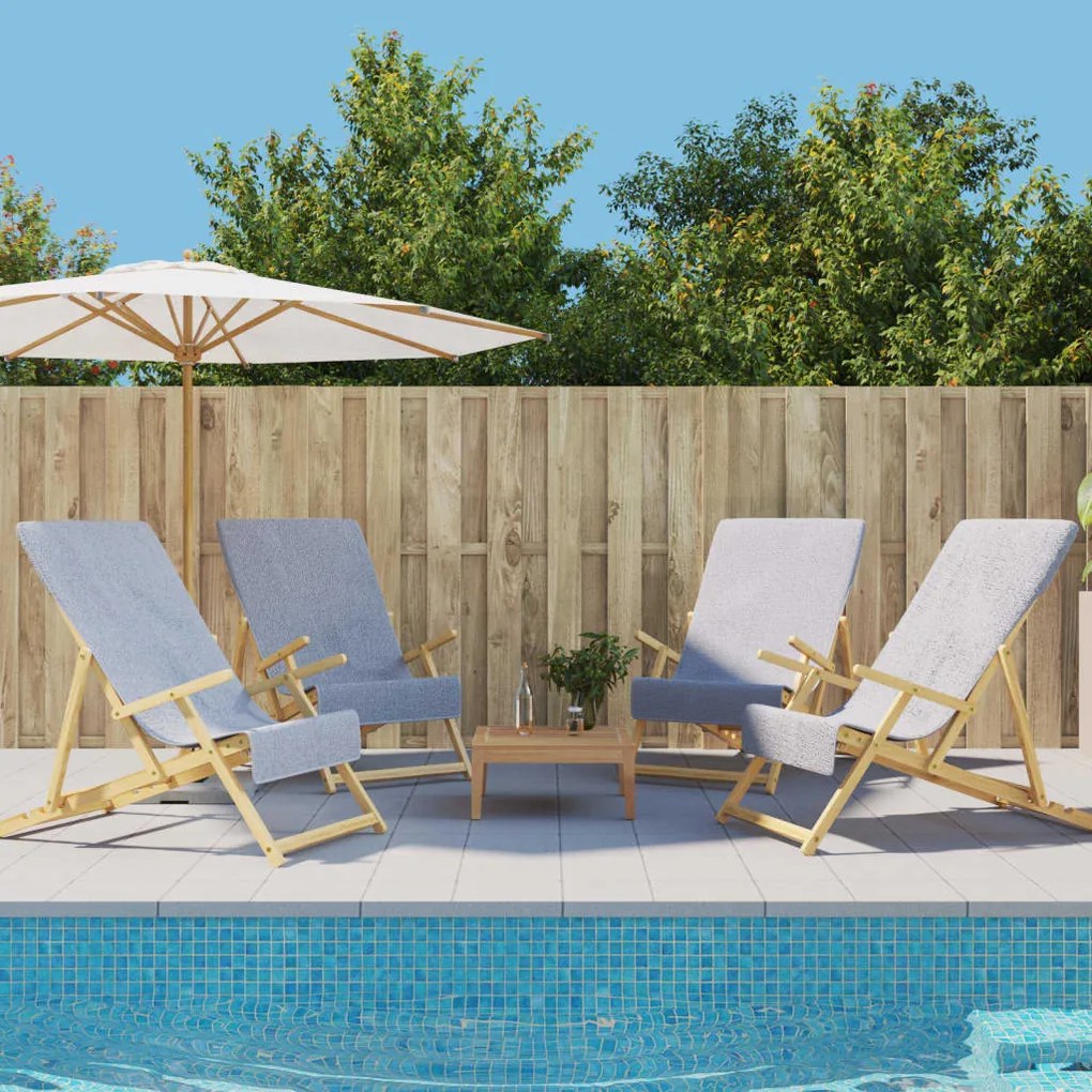 Πετσέτες Θαλάσσης 4 τεμ. Γκρι 60 x 135 εκ. Ύφασμα 400 GSM