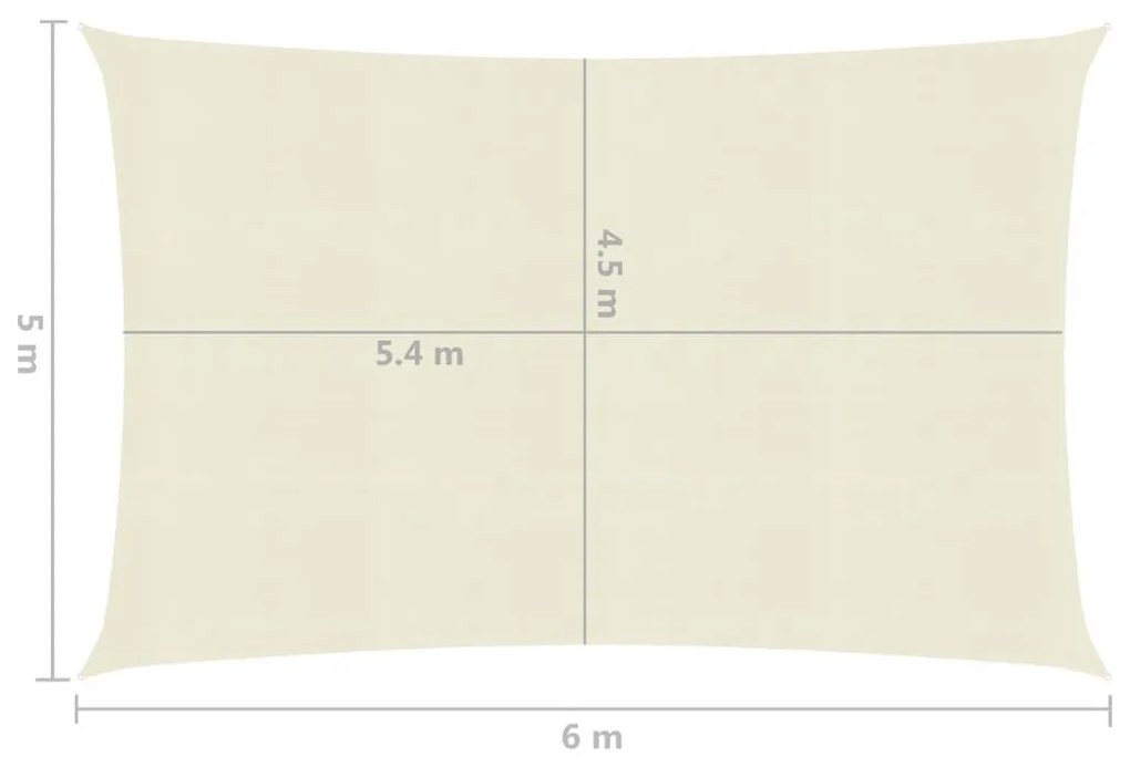 Πανί Σκίασης Κρεμ 5 x 6 μ. από HDPE 160 γρ./μ² - Κρεμ