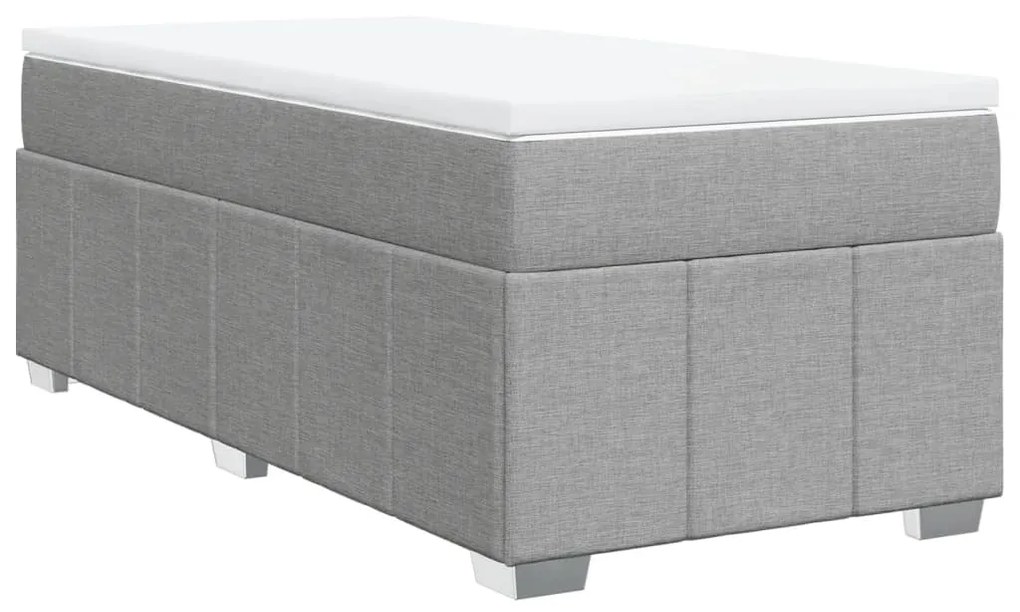 vidaXL Κρεβάτι Boxspring με Στρώμα Ανοιχτό Γκρι 80x200 εκ. Υφασμάτινο