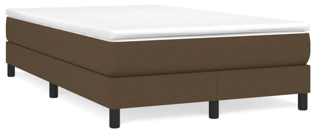 vidaXL Κρεβάτι Boxspring με Στρώμα Σκούρο Καφέ 120x200 εκ. Υφασμάτινο