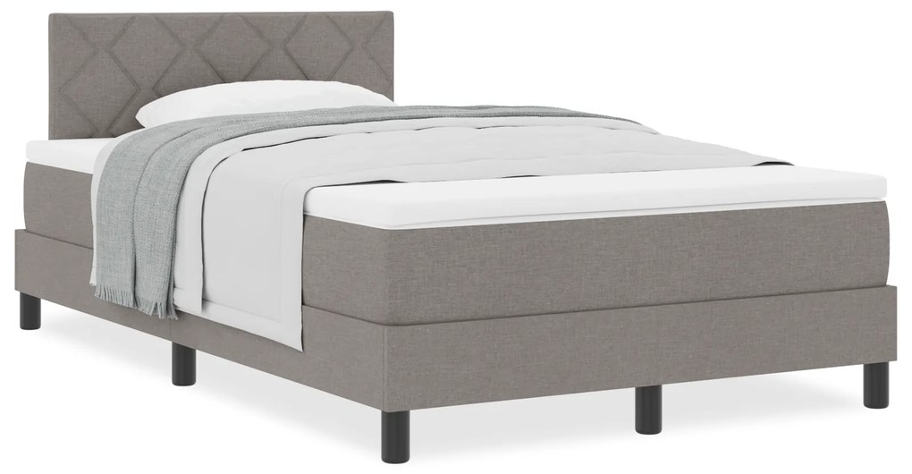vidaXL Κρεβάτι Κουτί με Στρώμα Ταπέ 120x200 cm Υφασμάτινο