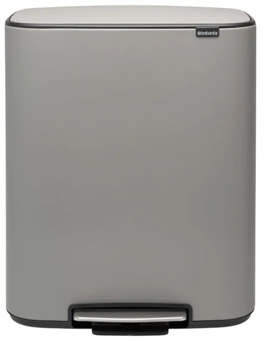 Brabantia 1003193 Κάδος απορριμμάτων Bo Pedal 2x30L, Mineral Concrete Grey