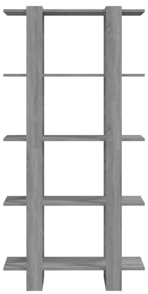 vidaXL Βιβλιοθήκη/Διαχωρ. Χώρου Γκρι Sonoma 80x30x160 εκ. Επεξ. Ξύλο