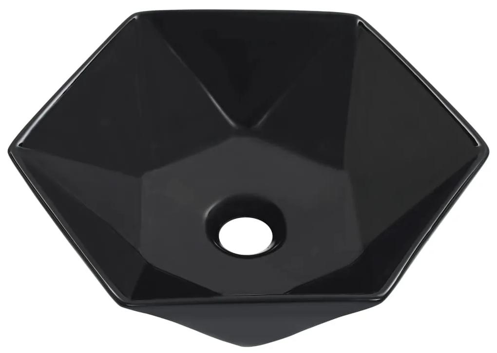 vidaXL Νιπτήρας Μαύρος 41 x 36,5 x 12 εκ. Κεραμικός