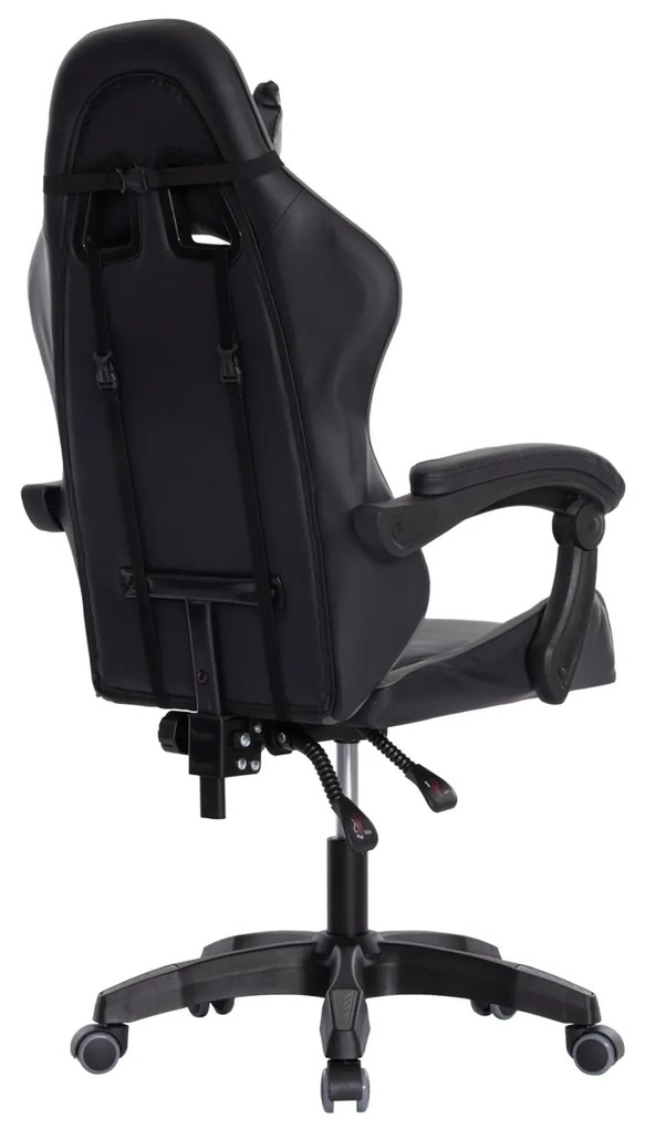 ΠΟΛΥΘΡΟΝΑ GAMING DARREN ΜΑΥΡΟ-ΓΚΡΙ PVC & NYLON 51x49x125Υεκ.