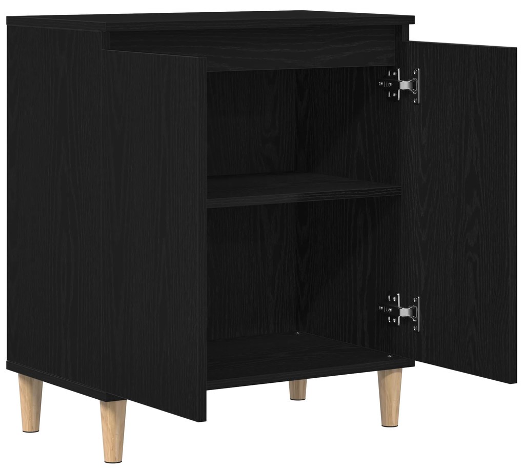vidaXL Μπουφές Μαύρος Δρυς 60x35x70 εκ, Επεξεργασμένο Ξύλο