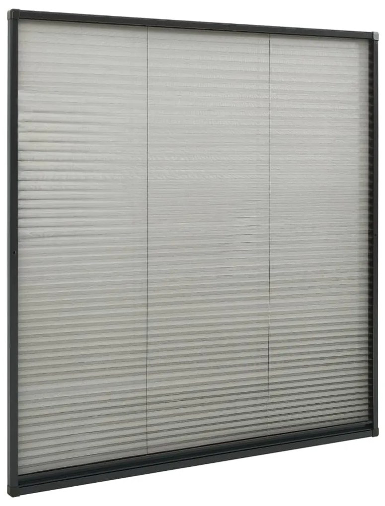 vidaXL Σήτα Παραθύρου Πλισέ Ανθρακί 130 x 100 εκ. από Αλουμίνιο