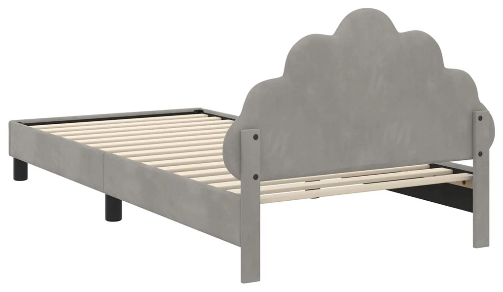 vidaXL Κρεβάτι Παιδικής Κρεβατοκάμαρας με Κεφαλάκι Ανοιχτό γκρι