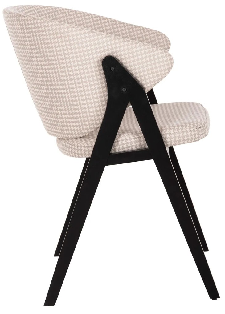 Καρέκλα HANA Rubberwood Μαύρο και Μπέζ ύφασμα 55x60x84Yεκ. 2αδα 55x60x84 εκ.