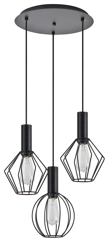 Φωτιστικό Οροφής  SE21-BL-4-3BL-GR12 ADEPT FLEX Black Pendant Black Metal Grid+ - 51W - 100W - 77-8905