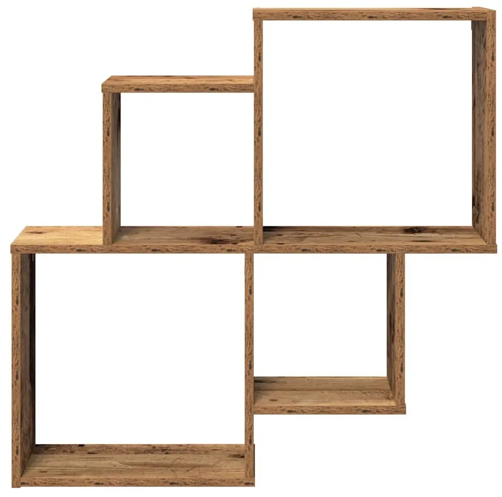 vidaXL Ράφι τοίχου Παλιό ξύλο 80x15x78,5 cm Κατασκευασμένο ξύλο