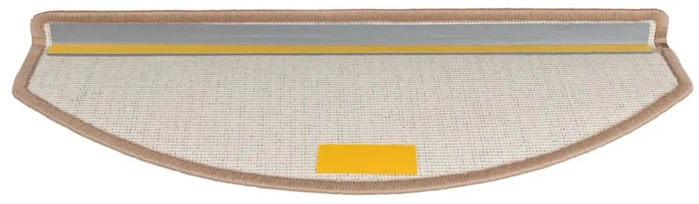 vidaXL Πατάκια Σκαλιών 10 τεμ. Ανοιχτό Καφέ Ημίστρογγυλά Μεγάλα 65x24x4 εκ.