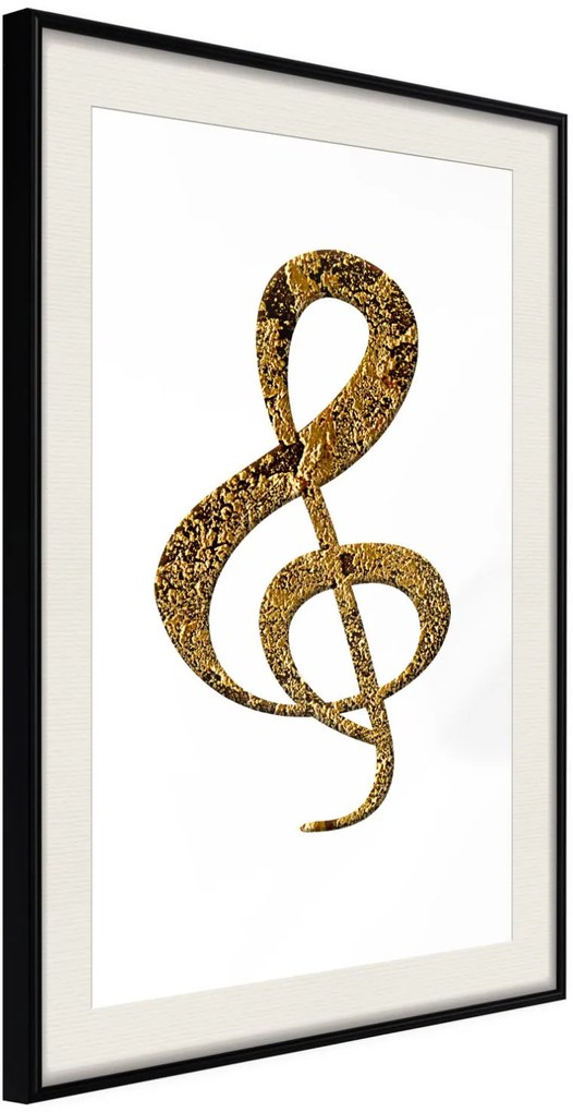 Αφίσα - Golden Treble Clef - 20x30 - Μαύρο - Με πασπαρτού