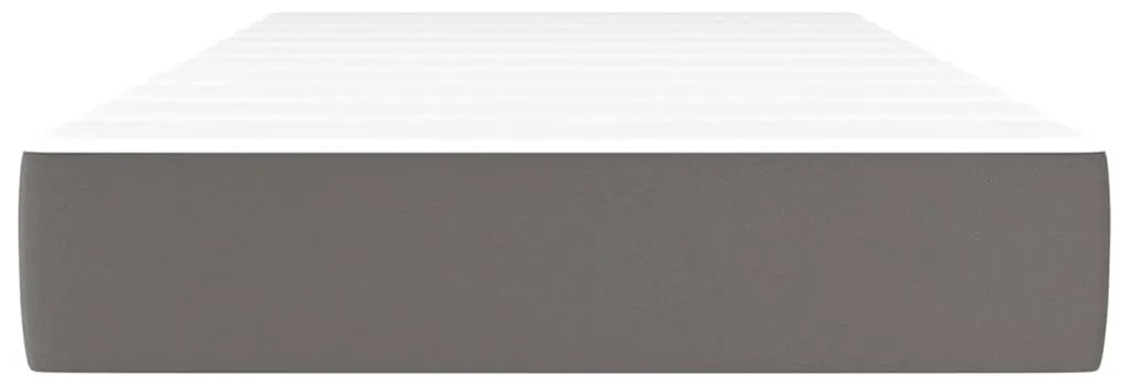 vidaXL Στρώμα με Pocket Springs Γκρι 100x200x20 εκ. Συνθετικό Δέρμα