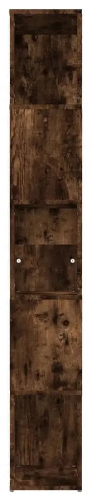 vidaXL Βιβλιοθήκη Καπνιστή Δρυς 45 x 24 x 160 εκ. Επεξεργασμένο Ξύλο