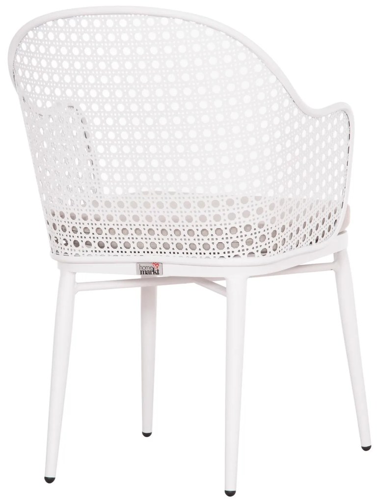 Καρέκλα - Πολυθρόνα OREGO C6268.02 Λευκή Αλουμινίου με Ανοιχτό Γκρί Μαξιλάρι 56x59x81Υεκ. 56x59x81 εκ.