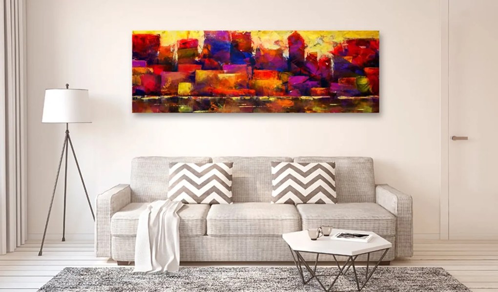 Πίνακας - Colourful City Skyline 120x40