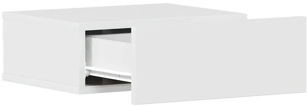 vidaXL Κομοδίνο Κρεμαστό Γυαλιστερό Λευκό 40x30x15 εκ. από Επεξ. Ξύλο