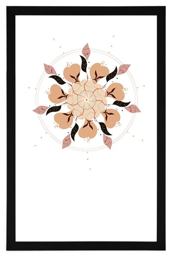 Αφίσα με πασπαρτού Αφηρημένο σχέδιο διακριτικών λουλουδιών - 20x30 silver