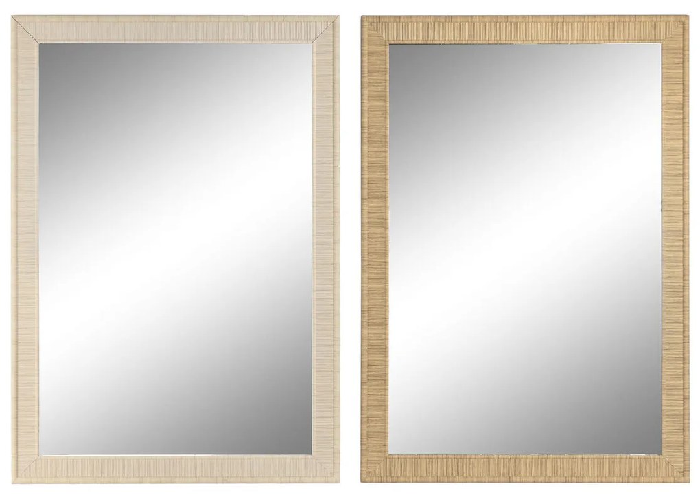 Τοίχο καθρέφτη Home ESPRIT Καφέ Φυσικό Scandi 93,5 X 2,5 X 134 cm (x2)