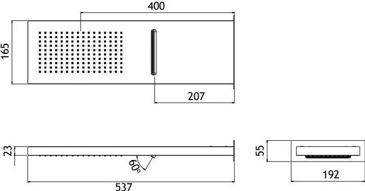 Κεφαλή ντουζ Almar Smart Shower Head επιτοίχια-Inox