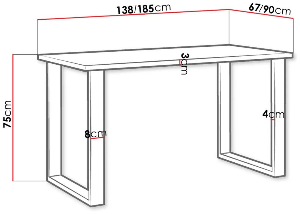 Τραπέζι Kingsale-138 x 67-Leuko