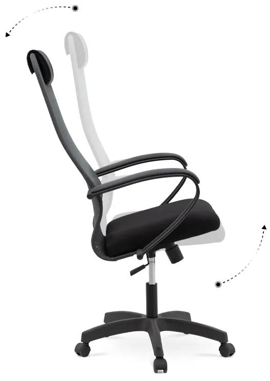 Καρέκλα γραφείου Prince Megapap με ύφασμα Mesh σε χρώμα γκρι - μαύρο 66,5x70x123/133εκ.