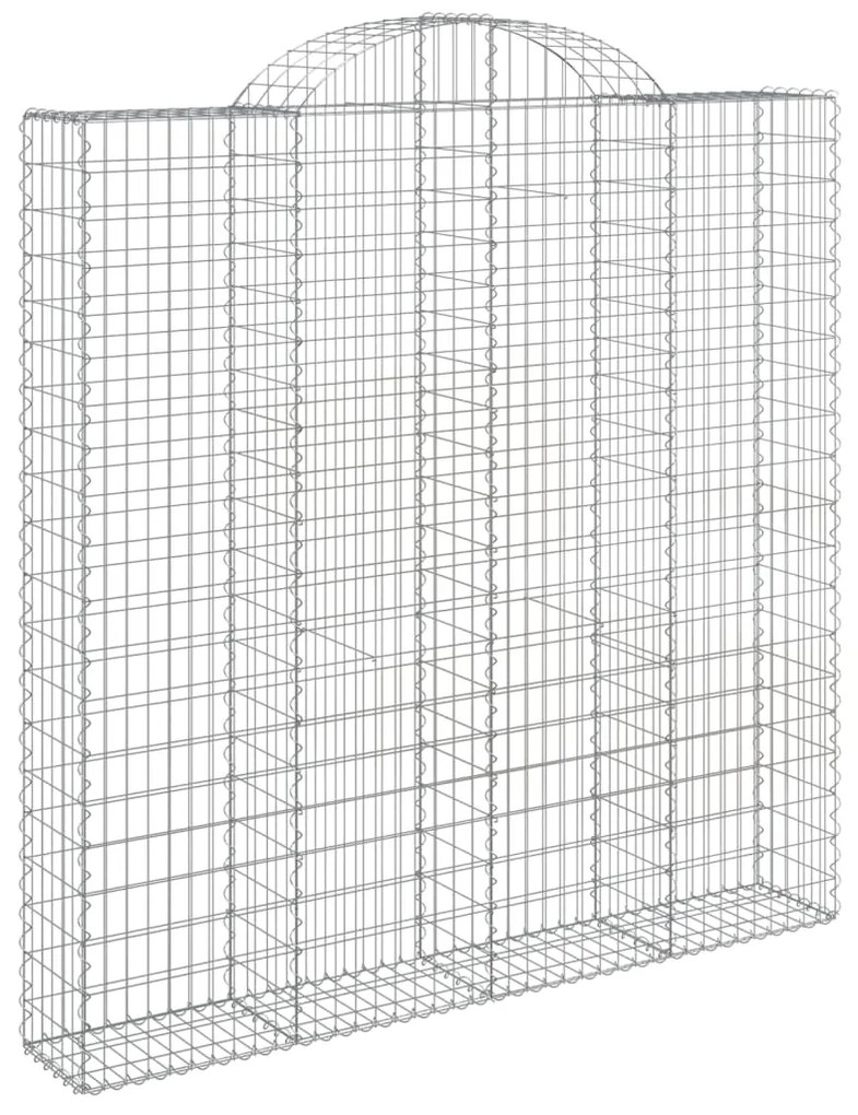 vidaXL Συρματοκιβώτια Τοξωτά 3 τεμ. 200x30x200/220 εκ. Γαλβαν. Ατσάλι