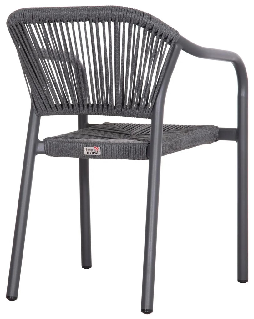 Καρέκλα LUCCI C6266.01 Σκούρο Γκρί Αλουμινίου με P.E. Rattan 58x56x79Υ εκ. 58x56x79 εκ.