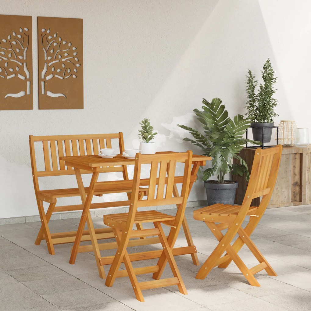 vidaXL Σετ Bistro Κήπου 4 Τεμαχίων Μασίφ Ξύλο Ακακίας