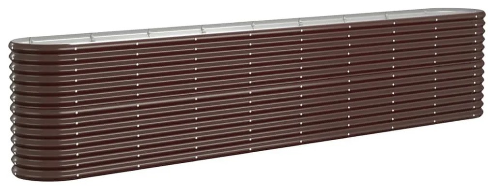 vidaXL Ζαρντινιέρα Καφέ 332x40x68 εκ. Γαλβανισμένος χάλυβας