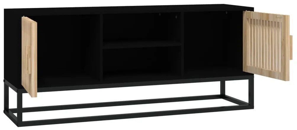 vidaXL Έπιπλο Τηλεόρασης Μαύρο 105x30x45 εκ. Επεξεργασμένο Ξύλο/Σίδερο