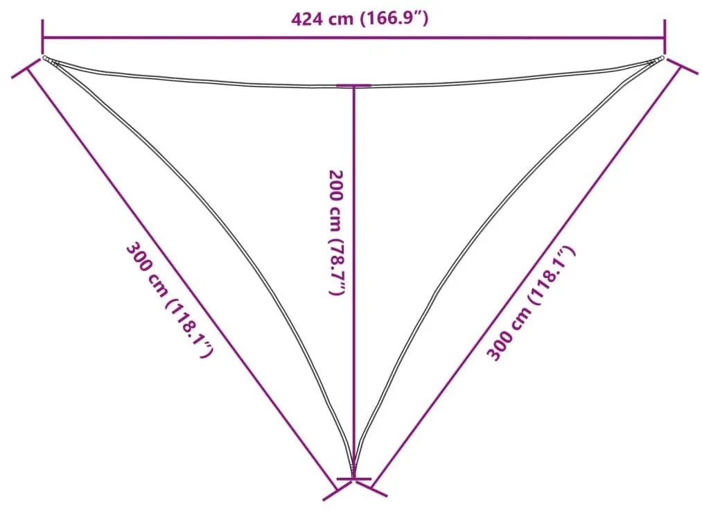 Πανί Σκίασης Τρίγωνο Ανθρακί 3 x 3 x 4,24 μ. από Ύφασμα Oxford - Ανθρακί