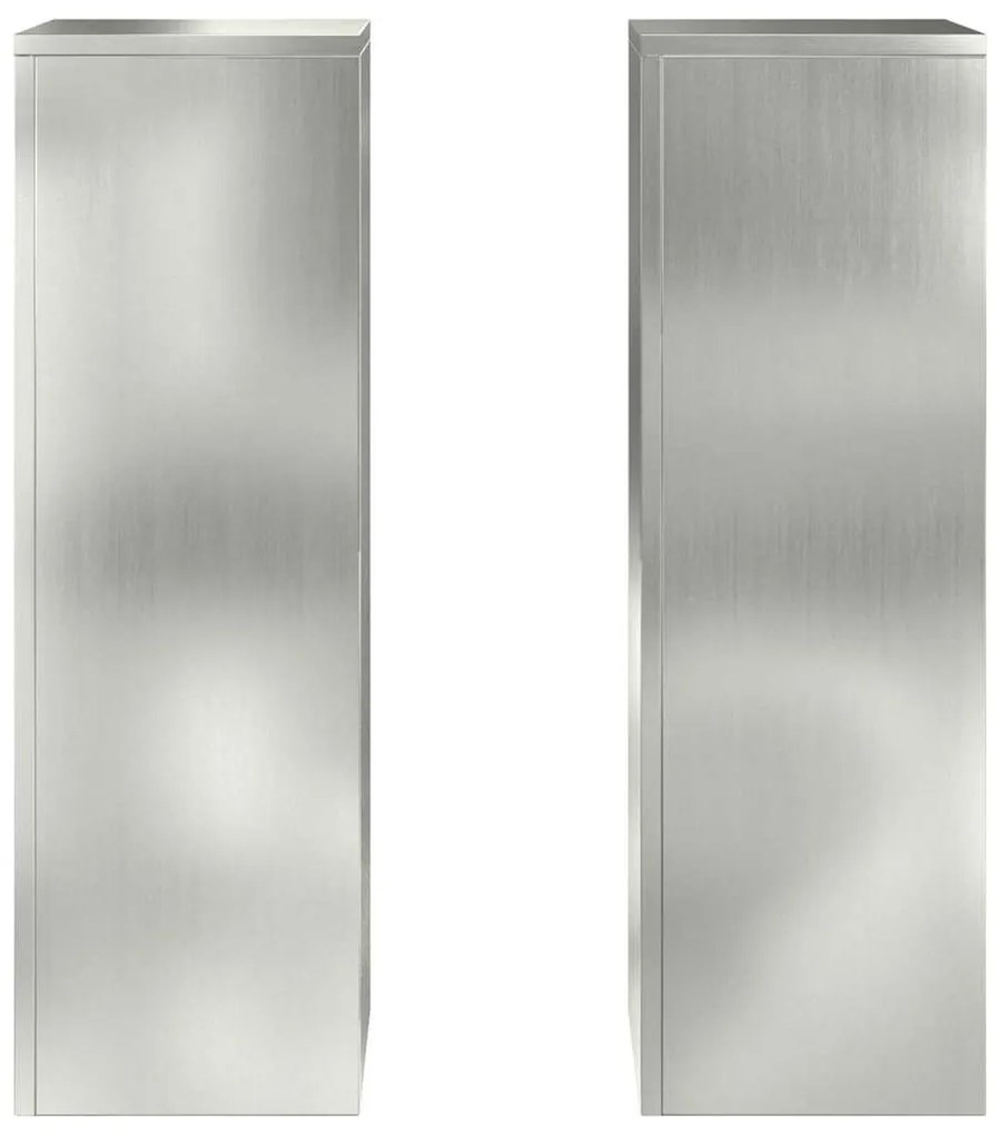 vidaXL Βάση φυτών 2 pcs Ασημί 24 x 24 x 75 εκ. Γαλβανισμένος χάλυβας