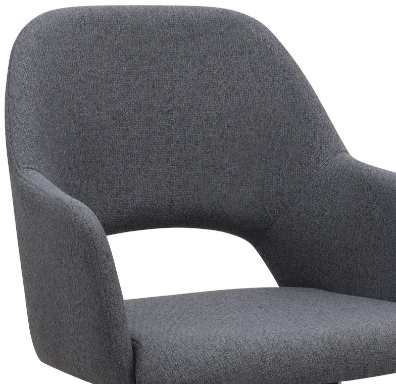 Πολυθρόνα τραπεζαρίας Gabriel Megapap γκρι ύφασμα - μεταλλικό μαύρο πόδι 58x60x85εκ.