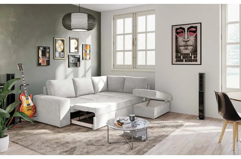EDDI ΚΑΝΑΠΕΣ ΚΡΕΒΑΤΙ ΓΩΝΙΑ ΔΕΞΙΑ CREAM 248x213x90 - 70-0404
