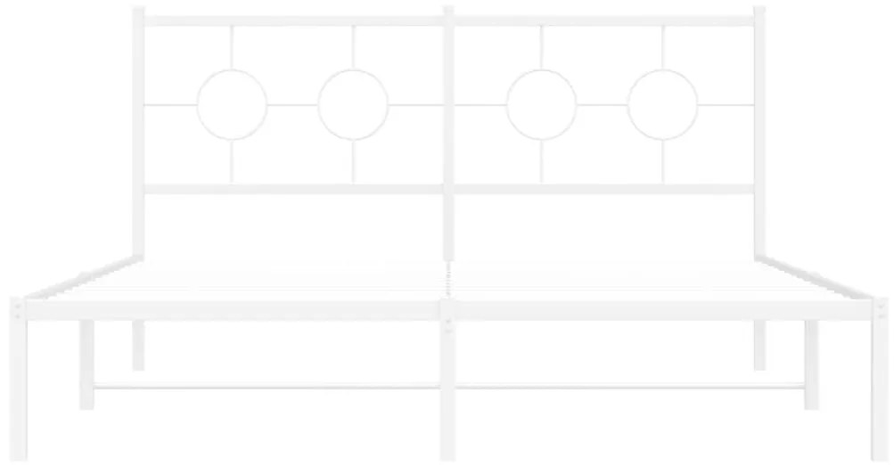 Πλαίσιο Κρεβατιού με Κεφαλάρι Λευκό 160x200 εκ. Μεταλλικό - Λευκό