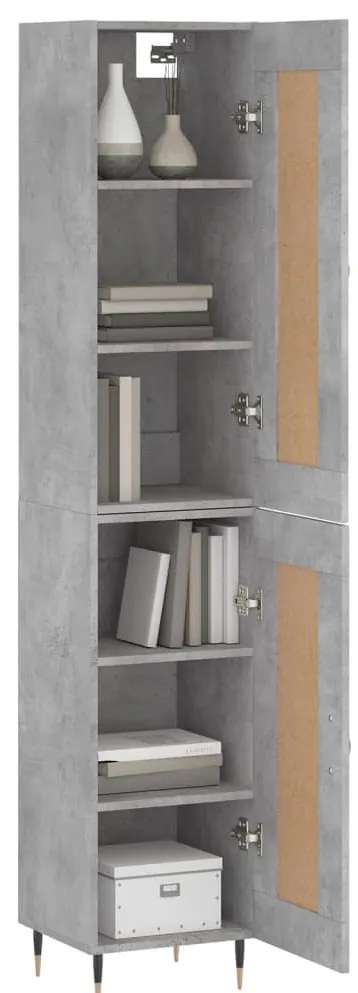 vidaXL Ντουλάπι Γκρι Σκυροδέματος 34,5x34x180 εκ. Επεξεργασμένο Ξύλο