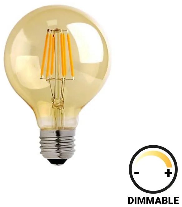 Λαμπτήρας LED G95 Bulb dimmable 4W E27 200-220V amber 9.5x9.5x13.7 εκ.