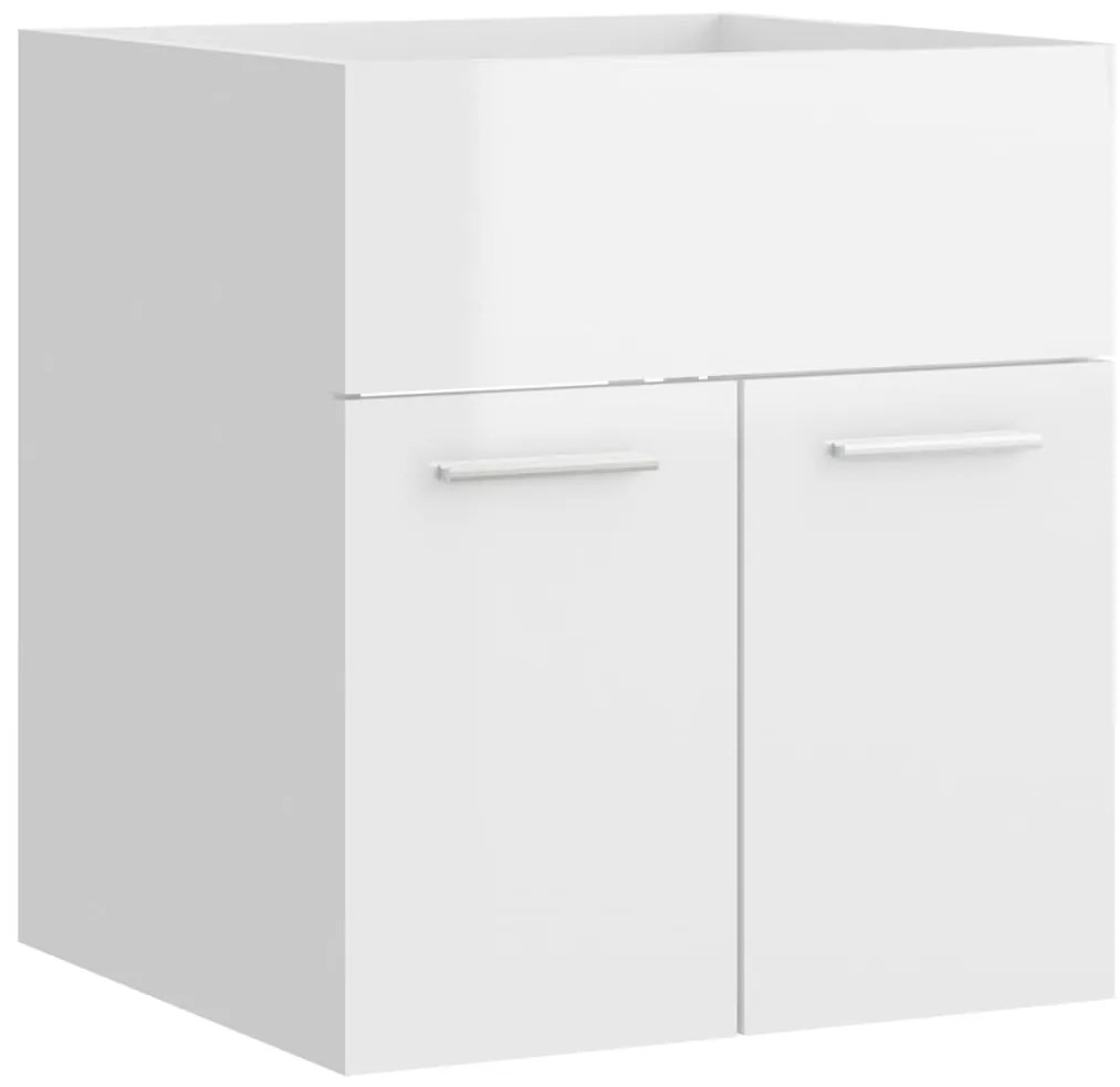 vidaXL Ντουλάπι Νιπτήρα Γυαλιστερό Λευκό 41x38,5x46 εκ από Επεξ. Ξύλο