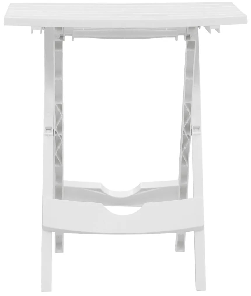 vidaXL Τραπέζι Κήπου Πτυσσόμενο Λευκό 45,5 x 38,5 x 50 εκ.