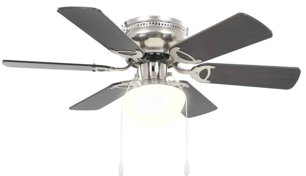 vidaXL Ανεμιστήρας Οροφής με Φως Περίτεχνος Σκούρο Καφέ 82 εκ.