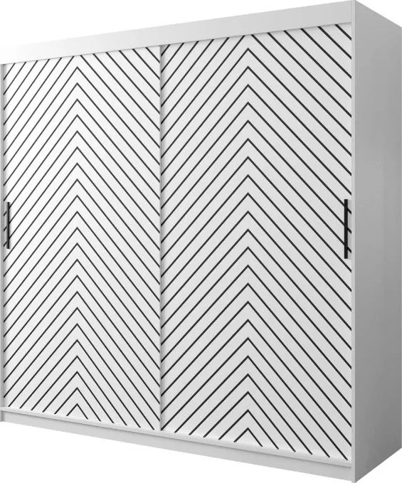 Ντουλάπα συρόμενη Jodelka-Leuko-Mauro-Μήκος: 200 εκ.